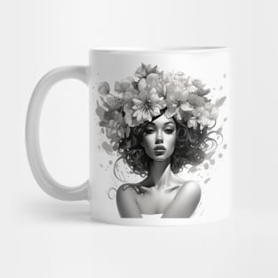 Woman with flowers on her head Mug